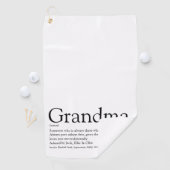 Oma Black and White Modern Fun Grandma Golfhanddoek (Insitu)