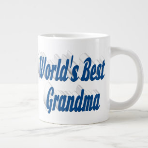 Oma blauwe halve typografie grote koffiekop