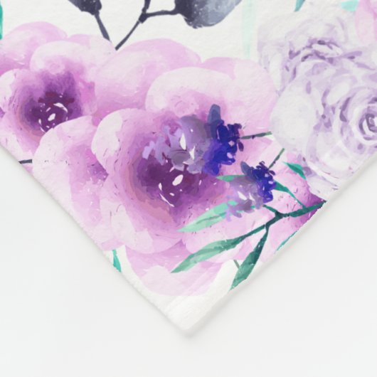 Oma bloem hart met kleinkinderen namen & foto fleece deken (Hoek)