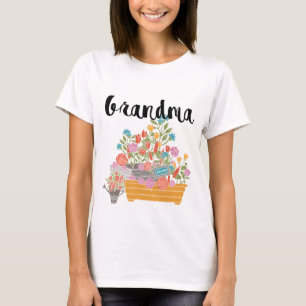 Oma Bloem Tuin Ontwerp T-shirt
