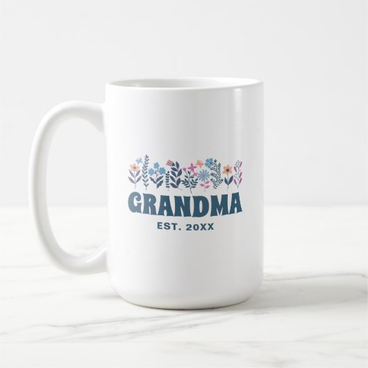 Oma  Bloemen Retro Groovy Flower Custom Koffiemok (Links)