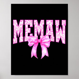 Oma bloemendessin roze coquette strik oma voor poster