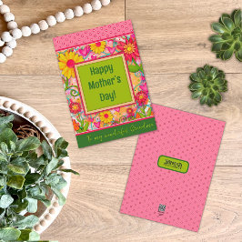 Oma Bloemenharten  Unieke Moederdag Kaart