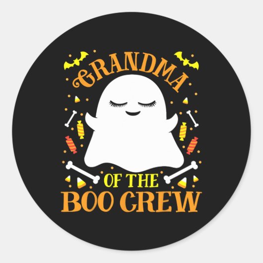 Oma Boo Crew Ghost Matching Family Set Hallowe Ronde Sticker (Voorkant)