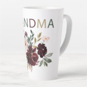 Oma Bourgondië Bloemen Waterverf 2 Latte Mok (Rechterhoek)