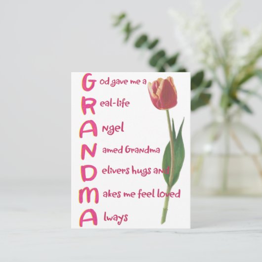 oma briefkaart (Staand voorkant)