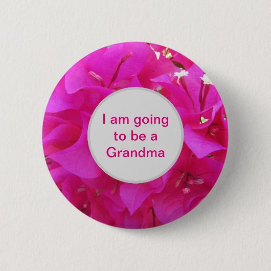 Oma Bright Pink Azalea Flower Ronde Button 5,7 Cm (Voorkant)