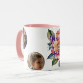 Oma cadeau 3 foto aquarel bloemenkoffie Mok (Voorkant links)