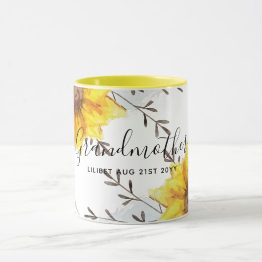 OMA-cadeaus - Gepersonaliseerd Thema Zonnebloem Mok (Midden)