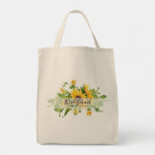 OMA-cadeaus - Gepersonaliseerd Thema Zonnebloem Tote Bag (Achterkant)