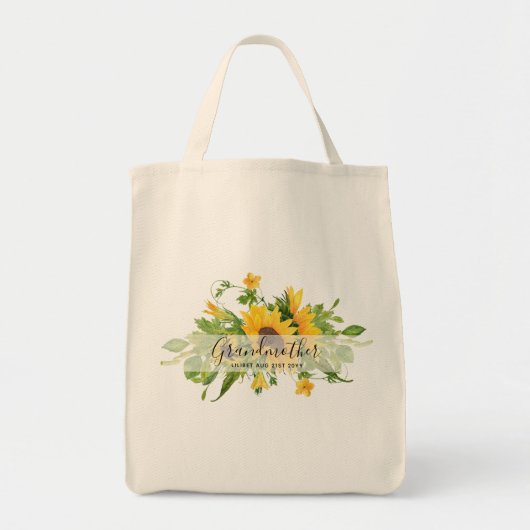 OMA-cadeaus - Gepersonaliseerd Thema Zonnebloem Tote Bag (Voorkant)