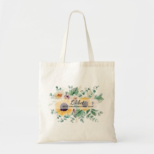 OMA Cadeaus - Gepersonaliseerd Thema Zonnebloem Tote Bag (Voorkant)