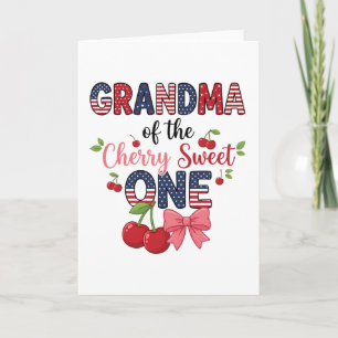 Oma Cherry Schattige Eén Cute Verjaardag Familie Kaart