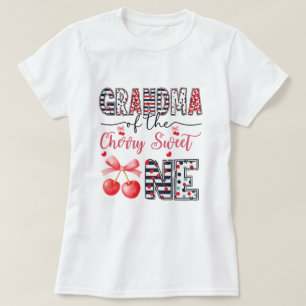 Oma Cherry Schattige Eén Cute Verjaardag Familie T-shirt