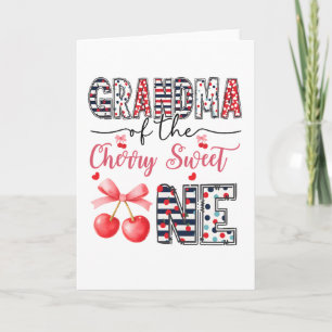 Oma Cherry Zoete Eén Schattige Verjaardag Familie Kaart