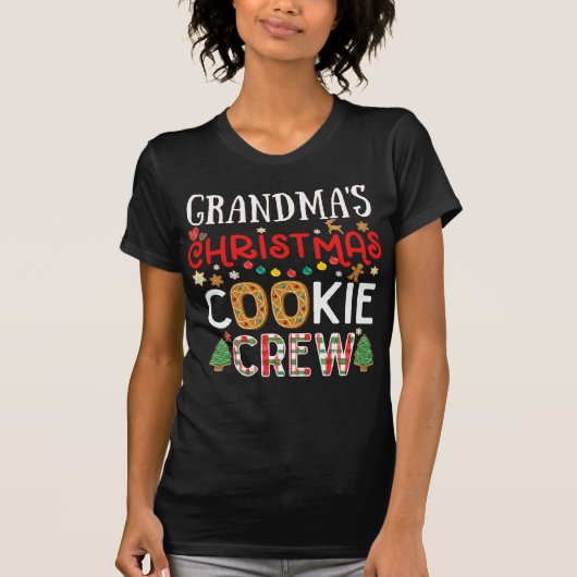 Oma Christmas Cookie Crew Grappige familie bakken T-shirt (Voorkant)
