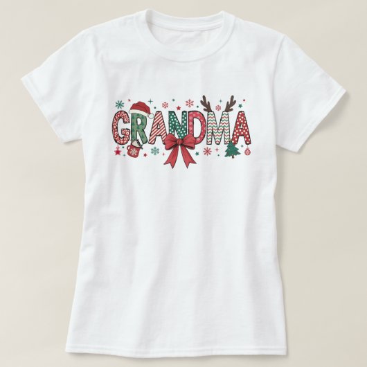 Oma Christmas Coquette Bow Holiday Shirt (Design voorkant)