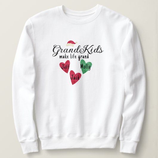 Oma Christmas Sweatshirt - Custom Names Gift (Design voorkant)
