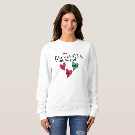 Oma Christmas Sweatshirt - Custom Names Gift (Voorkant volledig)