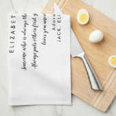 Oma Citaat Elegante Script Zwart en Wit Theedoek (Quarter Fold)
