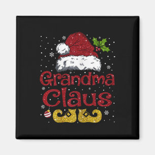 Oma Claus Bijpassende Familie Kerstmis Kerstman Ho Magneet