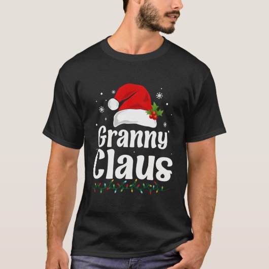 Oma Claus Kerstman Hoed Hart Kerstmis Liefde T-shirt (Voorkant)