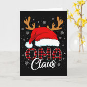 Oma Claus Kerstman Hoed Rendier Rood Geruit Bijpas Kaart (Gele Bloem)