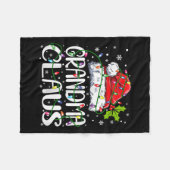 Oma Claus Kerstman Matching Familie Xmas Fleece Deken (Voorkant (Horizontaal))