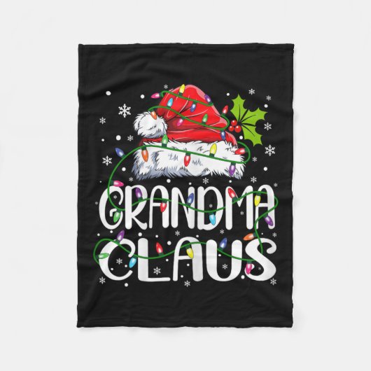 Oma Claus Kerstman Matching Familie Xmas Fleece Deken (Voorkant)
