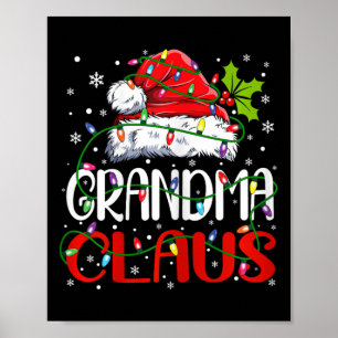 Oma Claus Kerstman Matching Familie Xmas Poster
