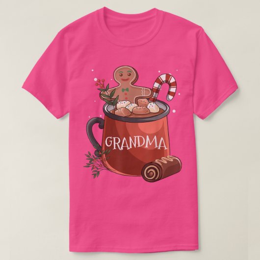 Oma Cocoa Mok Gingerbrood Koekje Xmas Christma T-shirt (Design voorkant)