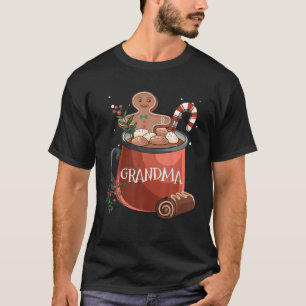 Oma Cocoa Mok Gingerbrood Koekje Xmas Christma T-shirt