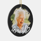 Oma Cool Modern Eenvoudige Grunge Keramisch Ornament (Rechts)