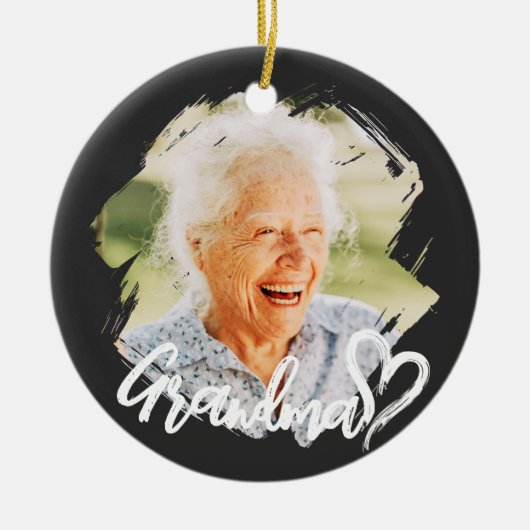 Oma Cool Modern Eenvoudige Grunge Keramisch Ornament (Voorkant)