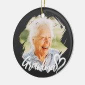 Oma Cool Modern Eenvoudige Grunge Keramisch Ornament (Links)