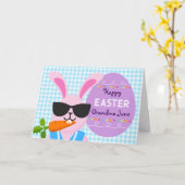 Oma Cool Paashaas en Wortel Kaart (Gele Bloem)