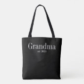 Oma Custom Minimalistisch Zwart en Wit Tote Bag (Achterkant)
