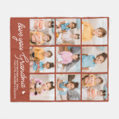 Oma Custom Moderne Terracotta 9 Fotocollage Fleece Deken (Voorkant (Horizontaal))