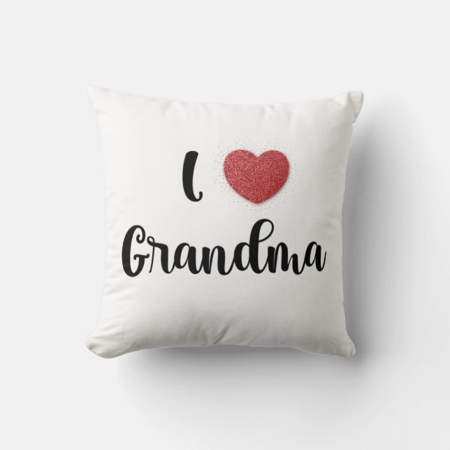 Oma-dag Ik hou van Oma Hart Explosie Cadeau Kussen (Voorkant)