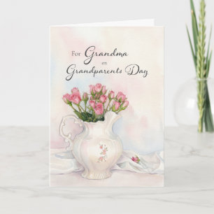 Oma-dag voor oma roze vintage bloemen kaart