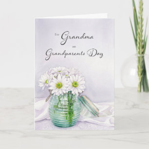 Oma-dag voor witte madeliefjes in pot voor oma kaart