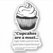 Oma Daisy Cupcake Vinyl Sticker (Voorkant)