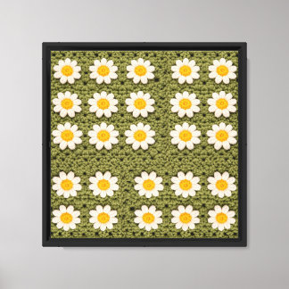 Oma Daisy Esthetisch Haakpatroon Bloemig Retro Canvas Afdruk
