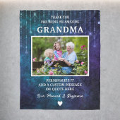 Oma dank u blauwe Sparkles Custom Fleece Deken