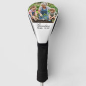Oma datum elegante script aangepaste cadeau golfheadcover (Voorkant)