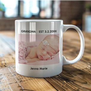 Oma Datum Vastgesteld Baby Foto Koffiemok