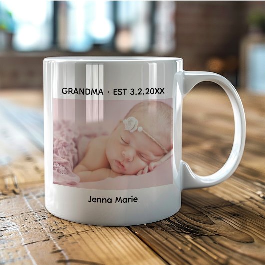 Oma Datum Vastgesteld Baby Foto Koffiemok