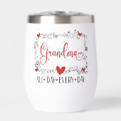 Oma de hele dag elke dag thermische wijn tumbler (Voorkant)