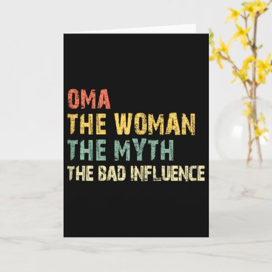 Oma De Vrouw De Mythe De D Invloed Grappig Vinta Kaart (Gele Bloem)