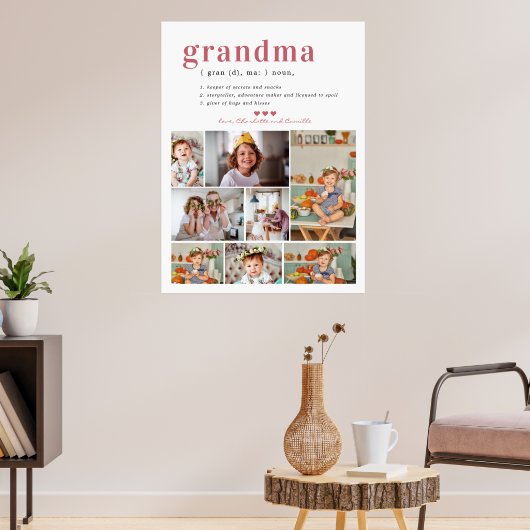 Oma definitie | 8 foto gepersonaliseerd poster (Woonkamer 3)